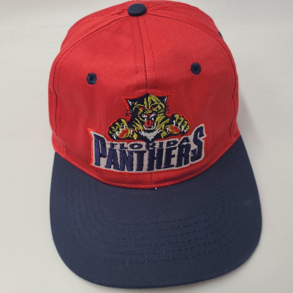 Vintage Youth Florida Panthers Hat Snapback Fresh Caps Red Blue NHL Hockey 90s
